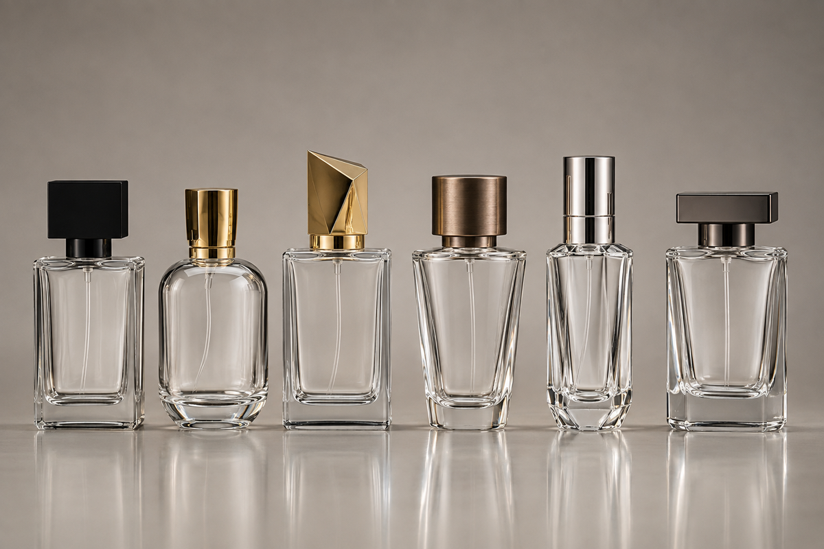 Perfume bottle caps and spray pumps for fragrance packaging