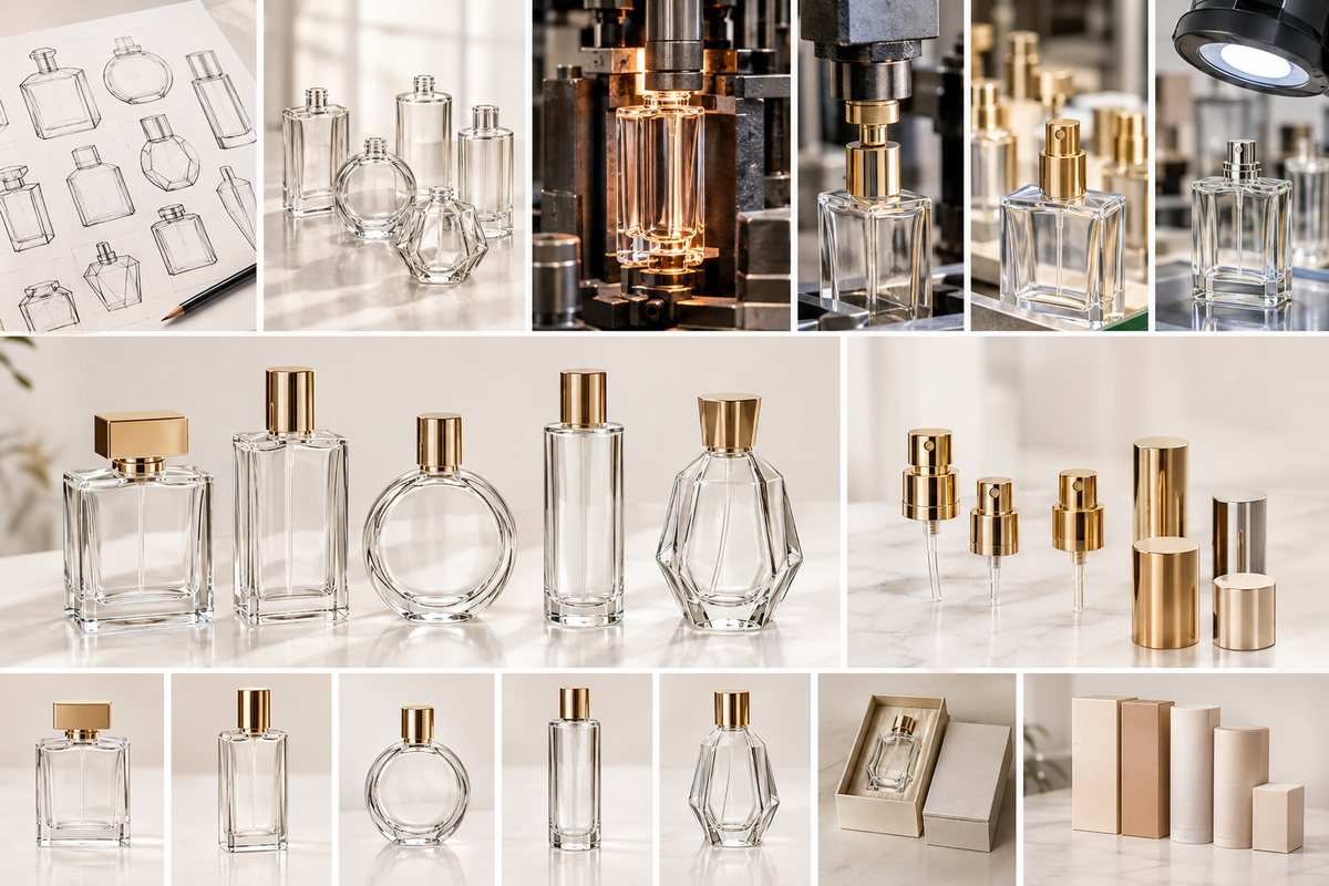 Perfume bottle manufacturing process from design to bulk production
