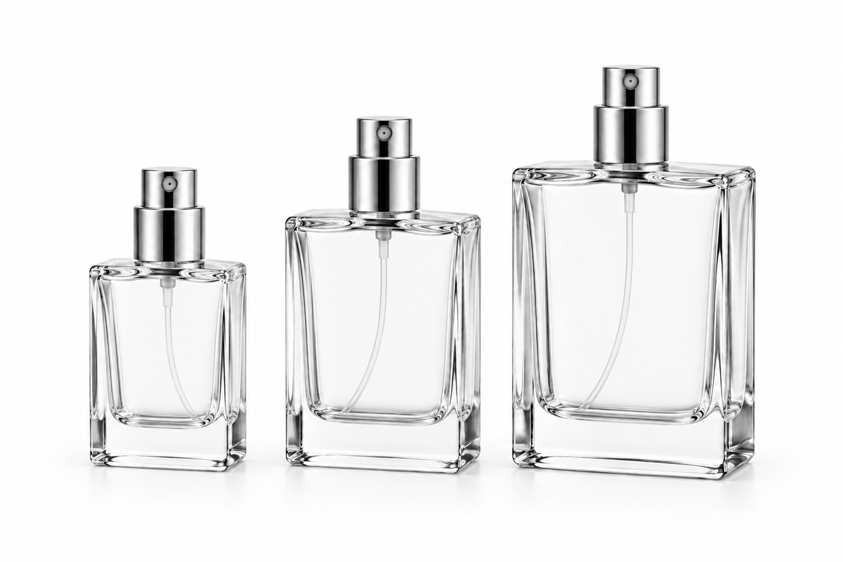 30ml 50ml and 100ml glass perfume bottle size comparison